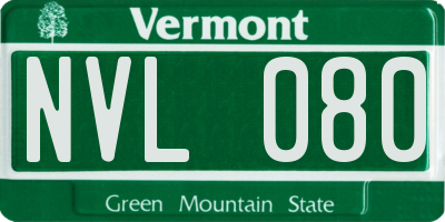 VT license plate NVL080