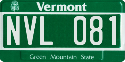 VT license plate NVL081