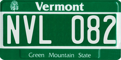 VT license plate NVL082