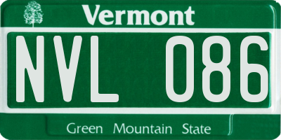 VT license plate NVL086