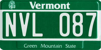 VT license plate NVL087