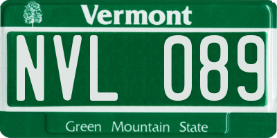 VT license plate NVL089