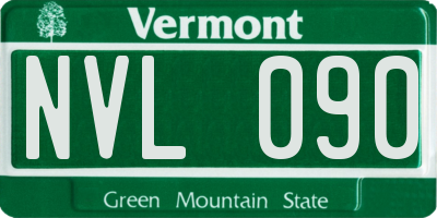 VT license plate NVL090