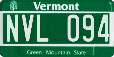 VT license plate NVL094