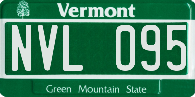 VT license plate NVL095