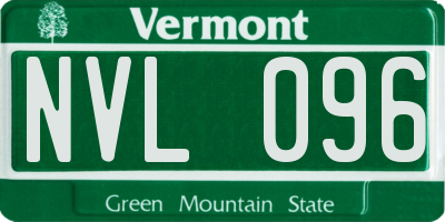 VT license plate NVL096
