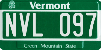 VT license plate NVL097