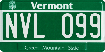 VT license plate NVL099