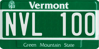 VT license plate NVL100