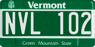 VT license plate NVL102
