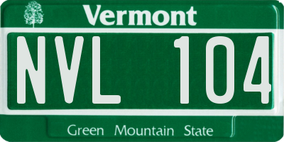 VT license plate NVL104
