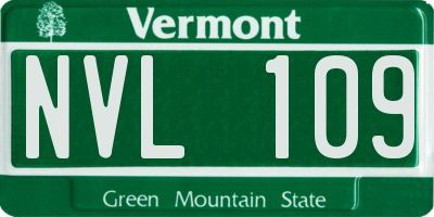 VT license plate NVL109