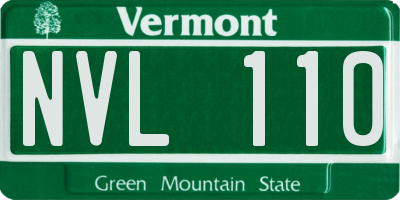 VT license plate NVL110