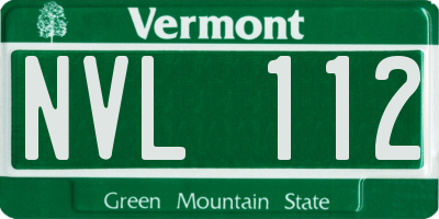 VT license plate NVL112