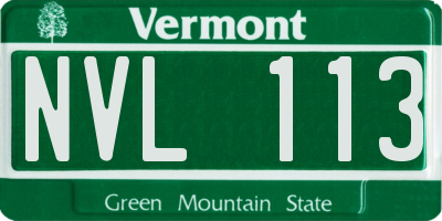 VT license plate NVL113