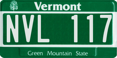 VT license plate NVL117