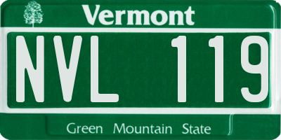 VT license plate NVL119
