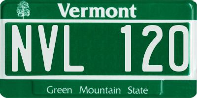 VT license plate NVL120