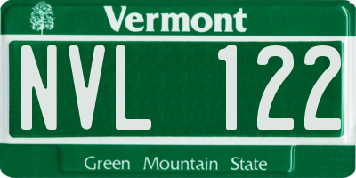 VT license plate NVL122