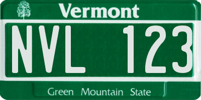 VT license plate NVL123