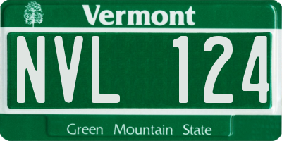 VT license plate NVL124