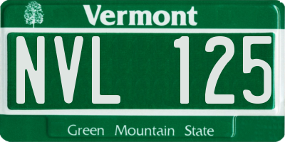 VT license plate NVL125