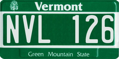 VT license plate NVL126