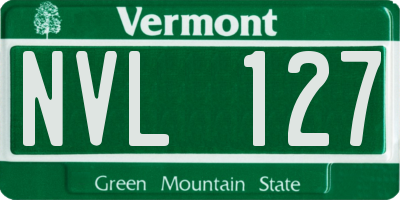VT license plate NVL127