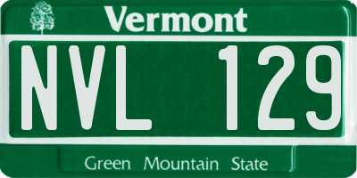 VT license plate NVL129