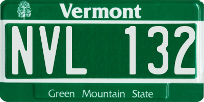 VT license plate NVL132