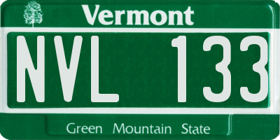 VT license plate NVL133