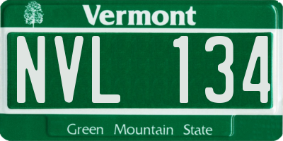 VT license plate NVL134