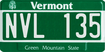 VT license plate NVL135