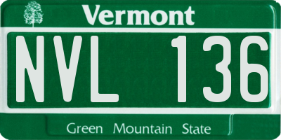VT license plate NVL136