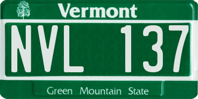 VT license plate NVL137