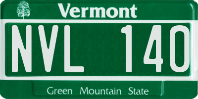 VT license plate NVL140