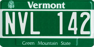 VT license plate NVL142