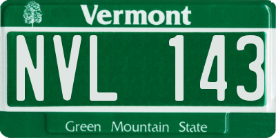 VT license plate NVL143