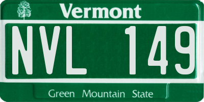 VT license plate NVL149