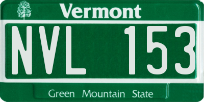 VT license plate NVL153
