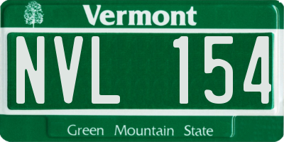 VT license plate NVL154