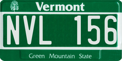 VT license plate NVL156