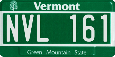 VT license plate NVL161