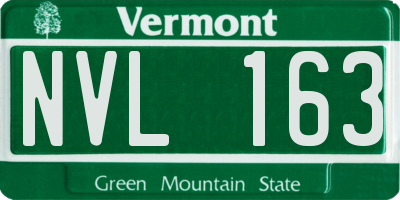 VT license plate NVL163