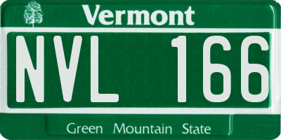 VT license plate NVL166