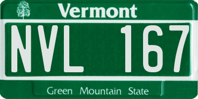 VT license plate NVL167