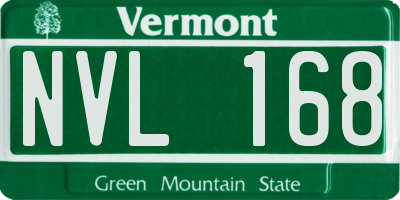 VT license plate NVL168