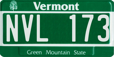 VT license plate NVL173