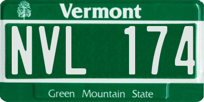 VT license plate NVL174