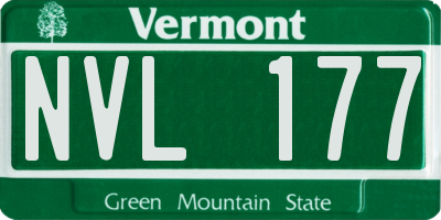 VT license plate NVL177